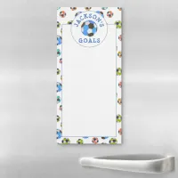 Soccer Balls Goals Magnetic Notepad