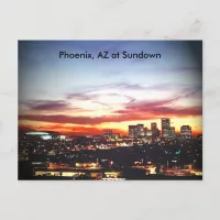 Phoenix, AZ at Sundown Postcard