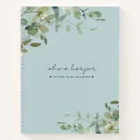 Dusty Blue Botanical Letters to Daughter Journal