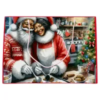 Mr and Mrs Clause Cute Christmas  Large Gift Bag