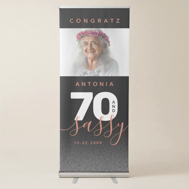 Modern Girly Copper 70 and Sassy Retractable Banner