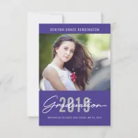 Modern Elegant Purple Graduation Photo Announcement