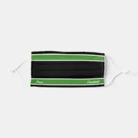 [Match Your Uniform] Black Bright Green Stripes Adult Cloth Face Mask