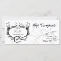 black and white Chic Gift Certificates