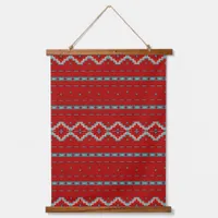 Southwest Mesas Red & Turquoise Geometric Print Hanging Tapestry