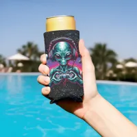 Gaming Alien Extraterrestrial Being Personalized Seltzer Can Cooler