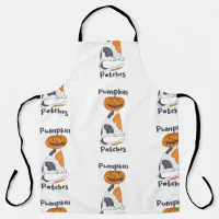 Cute Pumpkin Patches Halloween Calico Cat Pattern  Apron