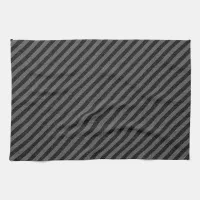 Thin Black and Gray Diagonal Stripes Kitchen Towel