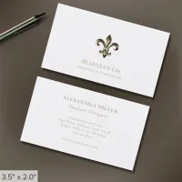 Exclusive Fleur-de-lis Logo White Business Card