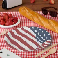 Distressed US Flag Design Paper Plates