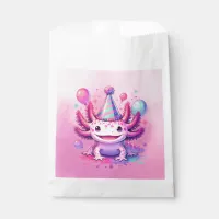 Pink and Purple Axolotl Girl's Birthday Party Favor Bag