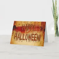 Happy Halloween Blood Stained Wall Card