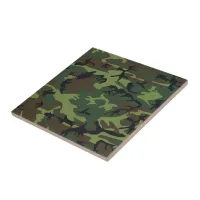 Military Green Camouflage Tile