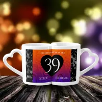 Elegant 39th Agate Wedding Anniversary Celebration Coffee Mug Set