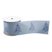 Dusty Blue Pagoda Christmas Tree  Satin Ribbon