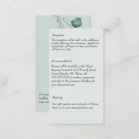 Romantic Sage Green Eucalyptus Watercolor Wedding Enclosure Card