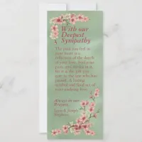 Cherry Blossoms in Pink and Teal Sympathy Card