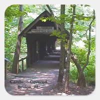 Cambron Covered Bridge, Madison County, Alabama Square Sticker