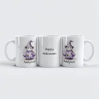 Halloween Cute Purple Ghost Witch Personalize Coffee Mug