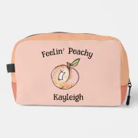 Fun Cute Summer Modern Peach Peaches Terracotta Dopp Kit