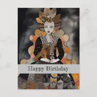 Birthday Woman Collage Postcard