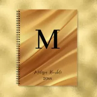 Gold Satin Drapery Monogram  Notebook