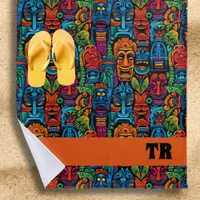 Colorful Tiki Vintage Hawaiian Beach Towel