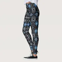 Aztec art,  vibrant, reflecting the culture leggings