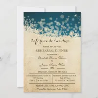 Winter Snowflakes Rustic rehearsal dinner invites