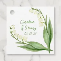 Elegant Lily of the Valley Personalized Wedding  Favor Tags