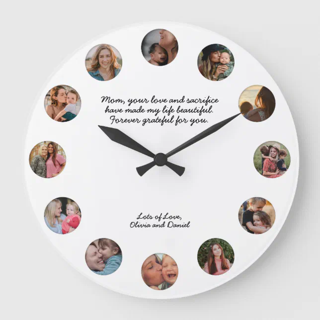 Moments with Mother | Mothers Day Home Wall Decor Large Clock