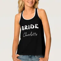 Bride | Bachelorette Party Black And White Name Tank Top