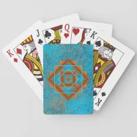 Southwest Mountain Peaks Turquoise Geometric Poker Cards