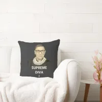 Ruth Bader Ginsburg Supreme Diva Tinted Throw Pillow