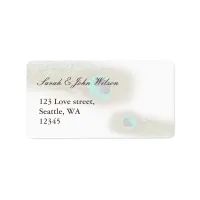 peacock wedding ,return address label