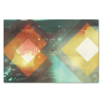 Seventies Orange Abstract Techno Triangles Tissue Paper