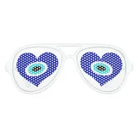 Heart Evil Eye Symbol Aviator Sunglasses