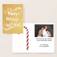 Happy Holidays Y'all, Funny Christmas Design, ZSG Foil Card