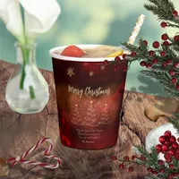 Modern Red Gold Christmas Tree  Paper Cups