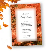 Orange Fall Leaves Family Reunion Invitation