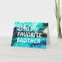 Happy Birthday Brother | Blue, Teal and Black Card