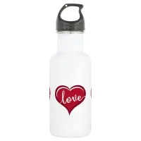 love in heart valentines water bottle