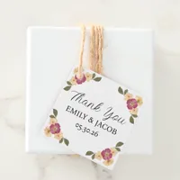 Elegant Wildflower Garden Boho Wedding Thank You Favor Tags