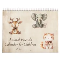 Animal Friends for Children, Watercolor Calendar