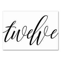 Wedding Table Numbers - Luxe Typography - Black 12