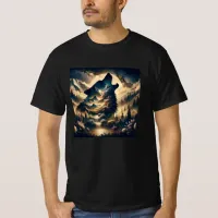 Wolf Howling at the Moon T-Shirt