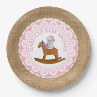 Personalized Cowgirl Baby Shower Paper Plates