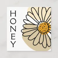 Modern Abstract Daisy Honey Apiary Square Business Card