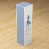 Dusty Blue Pagoda Christmas Tree, Hostess gift, Wine Box