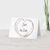 Pink Abstract Heart Save the Date Announcement